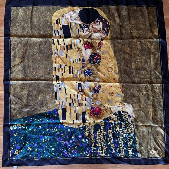 Gustav Klimt Accessories - Gustav Klimt The Kiss Printed Silk Scarf